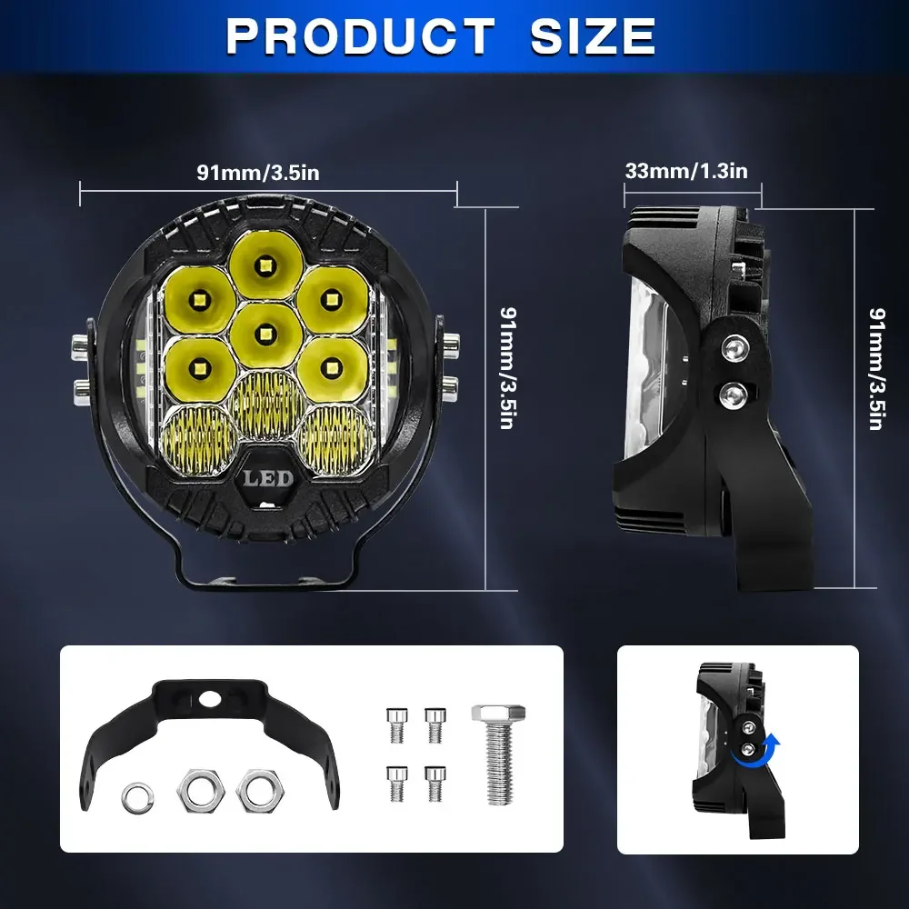 Светодиодная поисковая панель, – обзор и цена Universal Motorcycle Led Headlight Projector